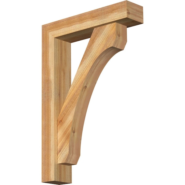 Ekena Millwork Legacy Block Rough Sawn Bracket w/ Offset Brace, Western Red Cedar, 6"W x 26"D x 38"H BKT0604X26X38LEC05RWR - main